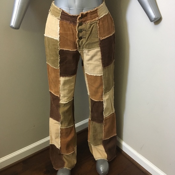 mens corduroy patchwork pants